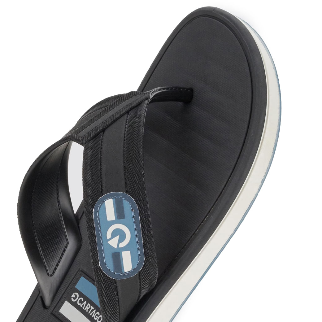 Grendene Chinelo CARTAGO PARIS II 12214-BC406 CinzaPretoAzul Plastico -4-